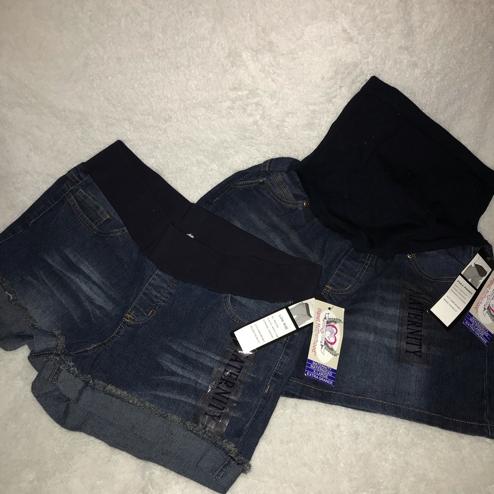 NWT One Pair Planet Motherhood Maternity Jean Shorts XL